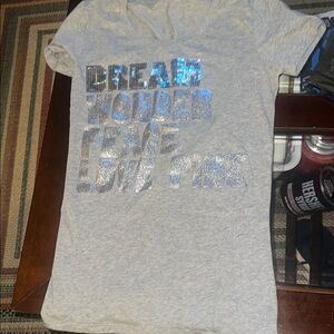 PINK Victoria's Secret Gray Tee with Silver Accents